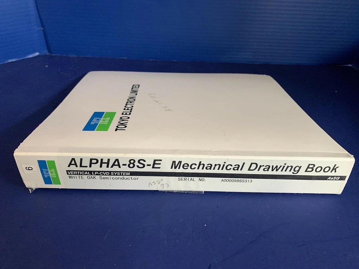 Used Tokyo Electron ALPHA-8S-E Vertical LP-CVD AsSG Mechanical Drawing Book