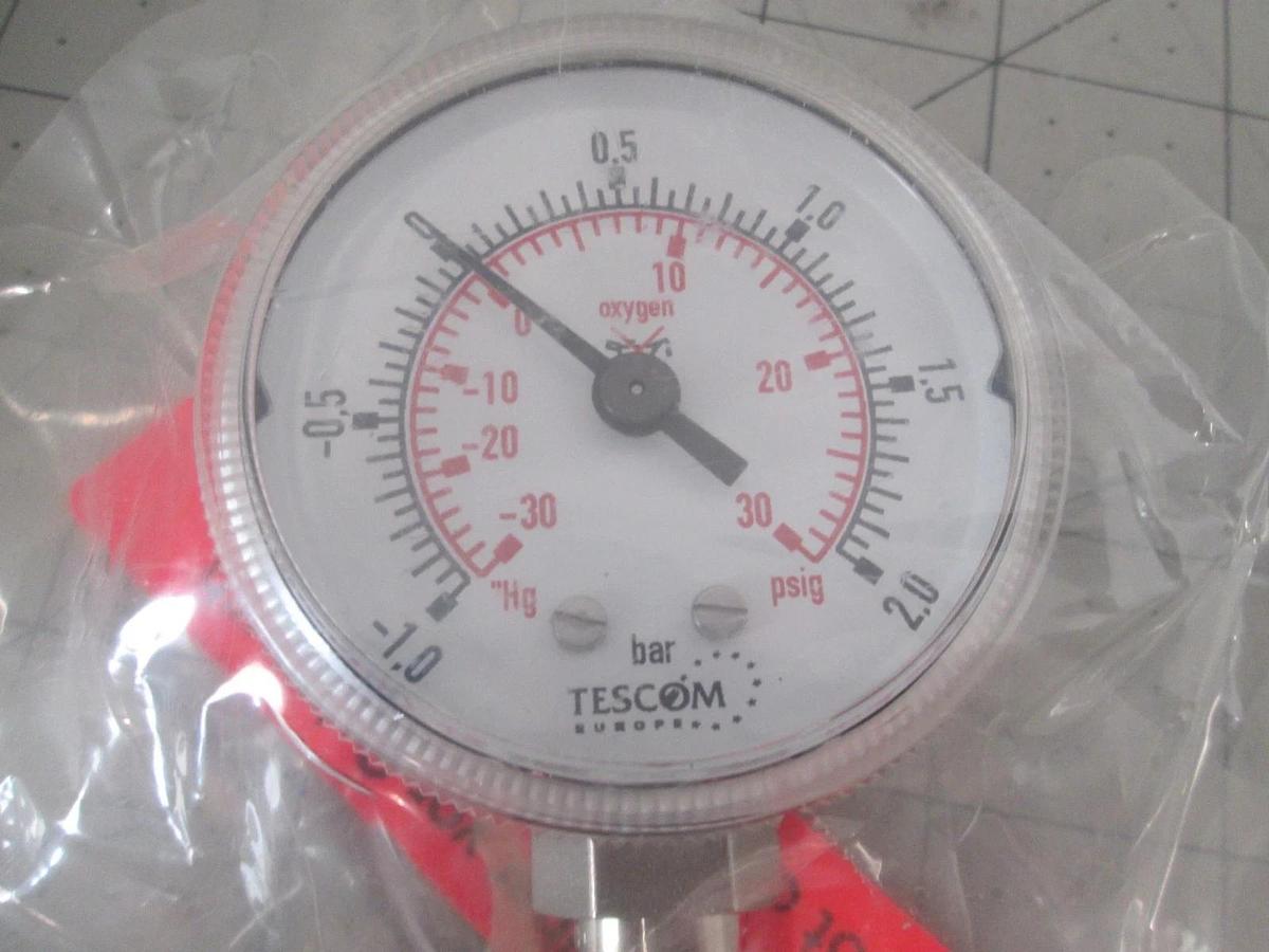 Tescom, Span Gauge, Dual Dial 2", -1.0 - 2 Bar, -30-0-30 PSIG, New