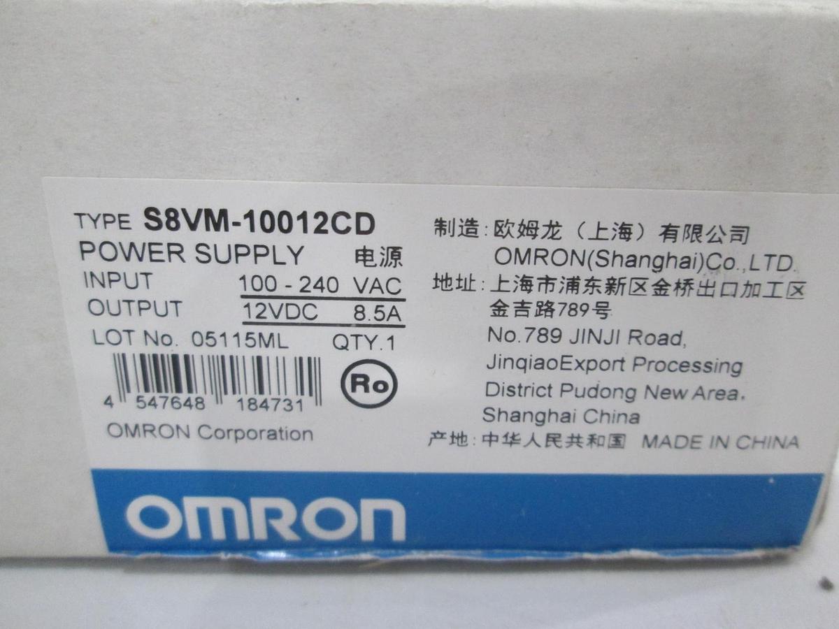 Used Omron, S8VM-10012CD, Power Supply, 100-240 VAC, 12VDC, New