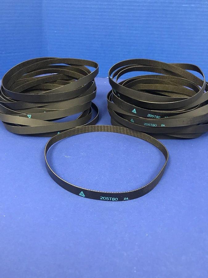 Used MITSUBOSHI 205T80 Polyurethane Timing Belt, Lot of 10