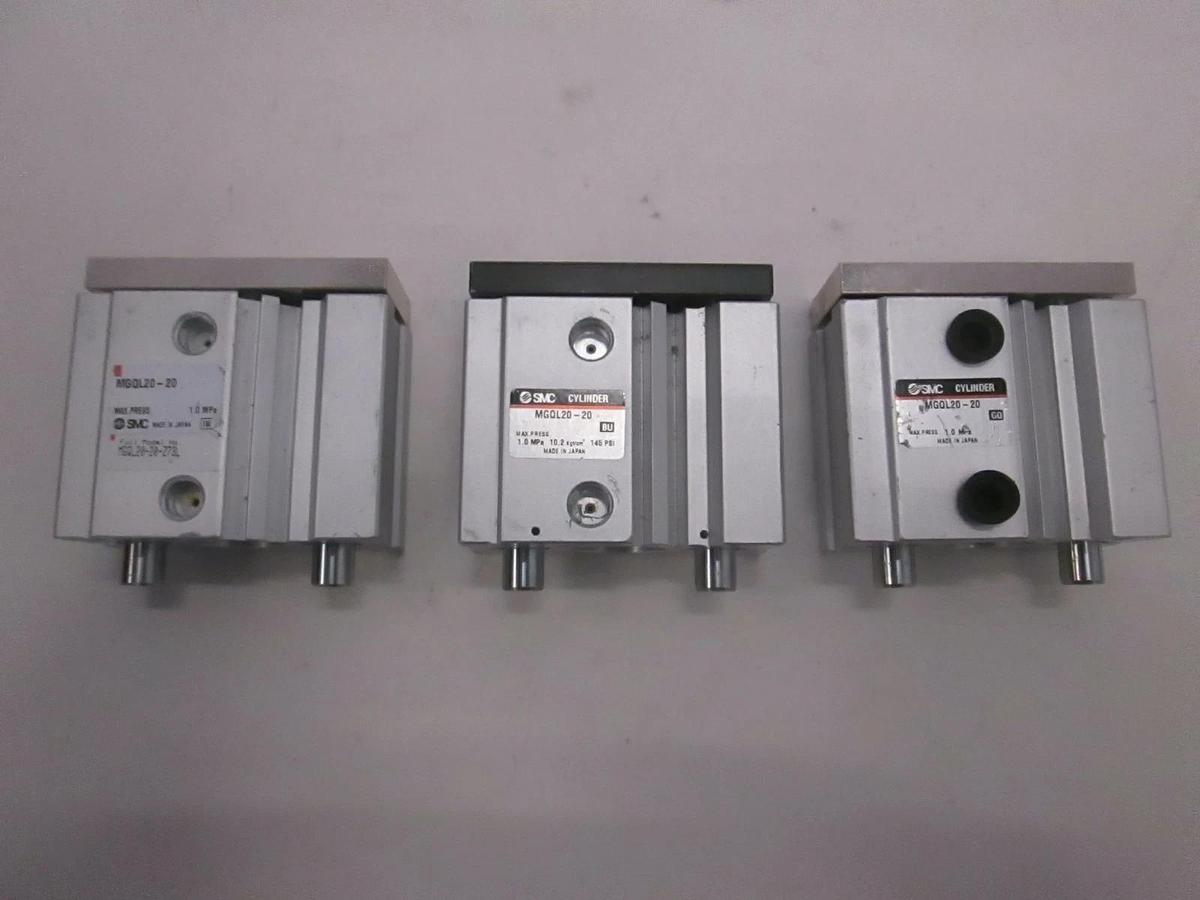 Used SMC, Compact Guide Cylinder, MGQL20-20, Used, Lot of 3