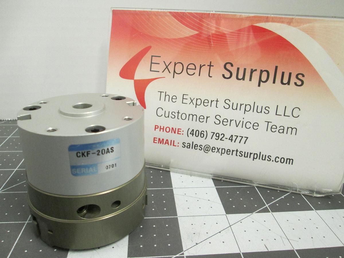Used Konsei CKF-20AS Hollow Type 3-Jaw Pneumatic Chuck Gripper Actuator