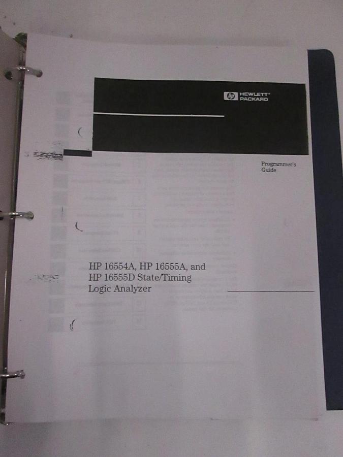 Used HP 16554A, 16555A and 16555D State/Timing Logic Analyzer Program Guide, Used