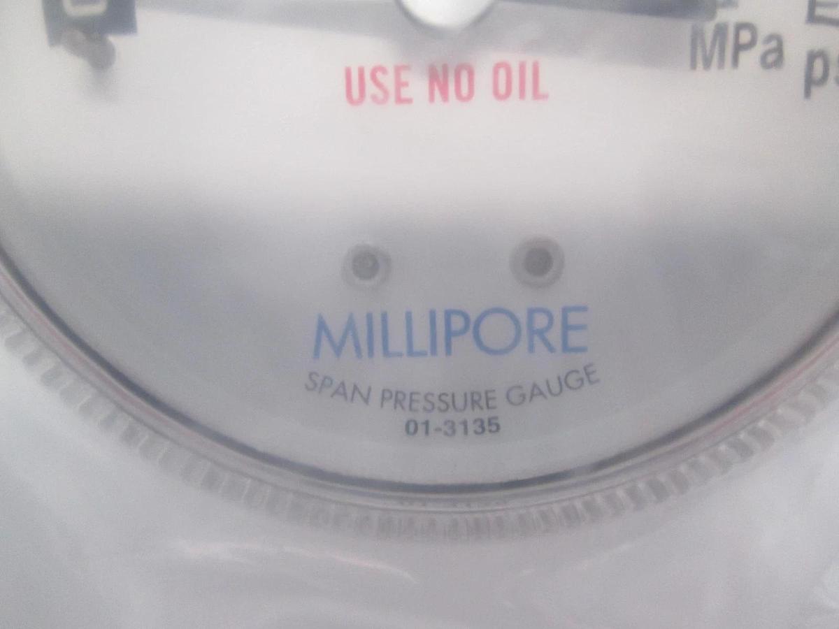 Millipore, 0-15 PSI, 01-3135 Pressure Gauge, Back Mount, New