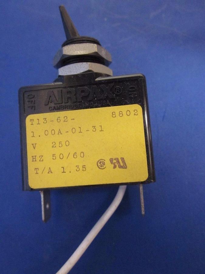 Airpax T13-62 Circuit Breaker w/ Switch, T13-62-1.00A-01-31, new old stock