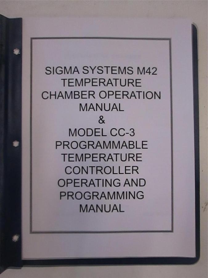 Used Sigma Systems M42 Manual and Model CC-3 Operating and Programming Manual, Used