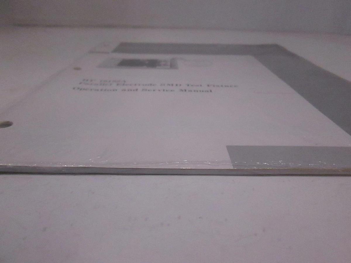 Used HP 16192A Parallel Electrode SMD Test Fixture Operation/ Service Manual, Used
