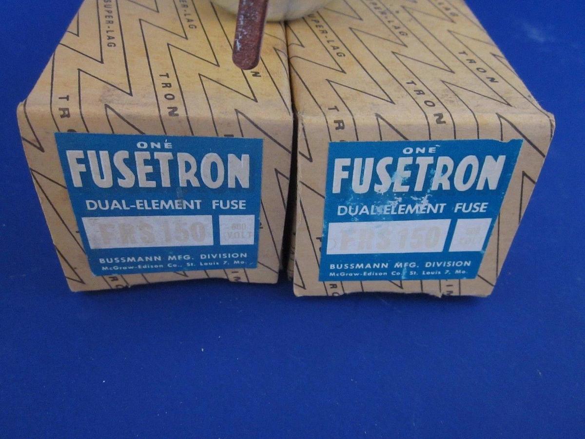Bussmann Fusetron FRS150 Time Delay Fuse 150A, 600V, LOT of 2, NIB
