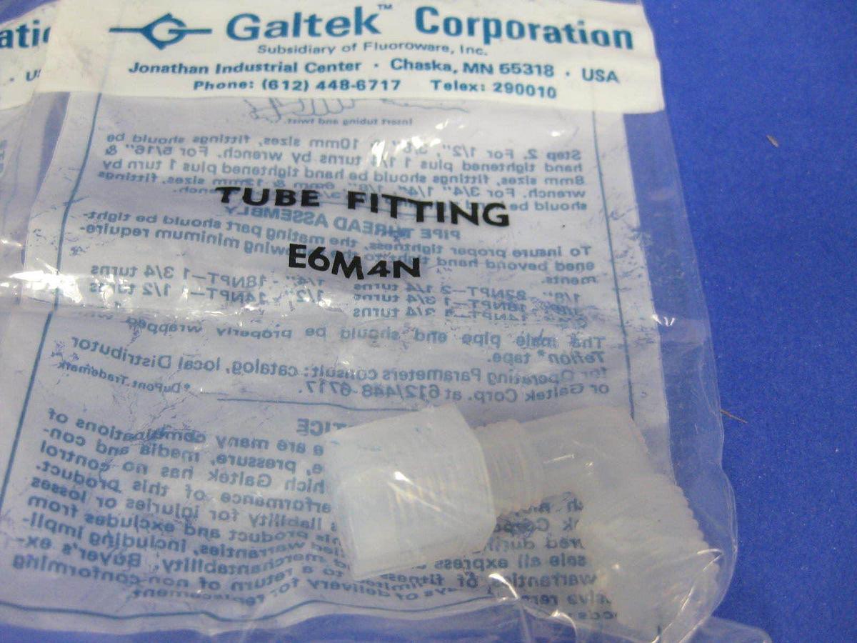 Galtek Entegris E6M-4N PFA Elbow Adapter, 6mm Tube, 1/4" MNPT, Lot of 5 NEW