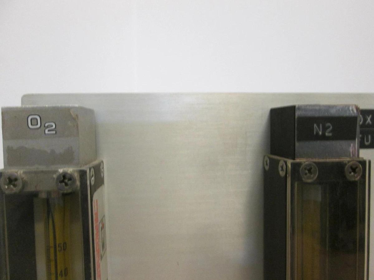 Used Oxidation Furnace for N2/ O2 Gas Flowmeter Panel w/ Solenoid Valves, Used
