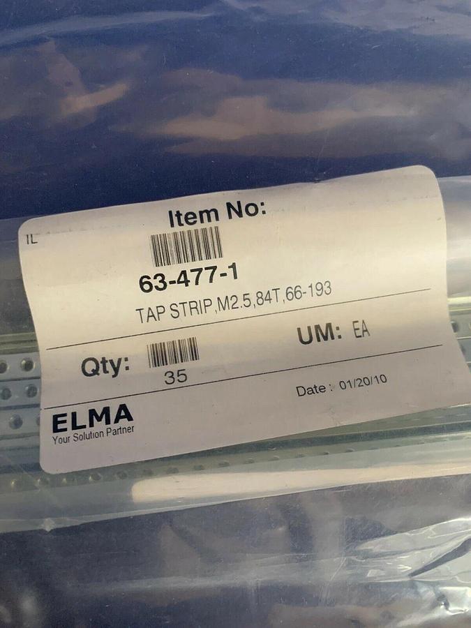 Elma 66-199 Tapped Strip, M2.5, 2-6mm Wide, 16.75" Long, Steel, Lot of 35 New