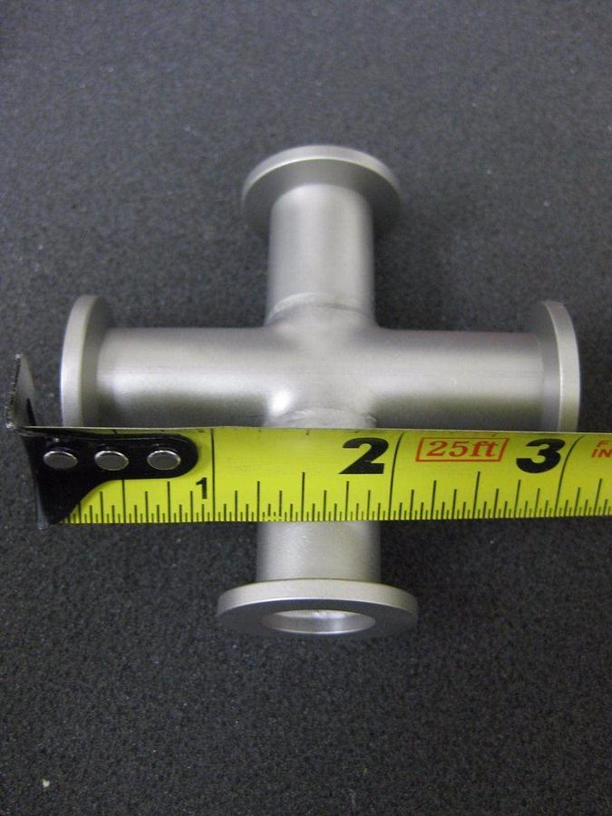 Used Stainless Steel Vacuum 4-Way Cross with NW16 Flanges, LOT of 3 NEW