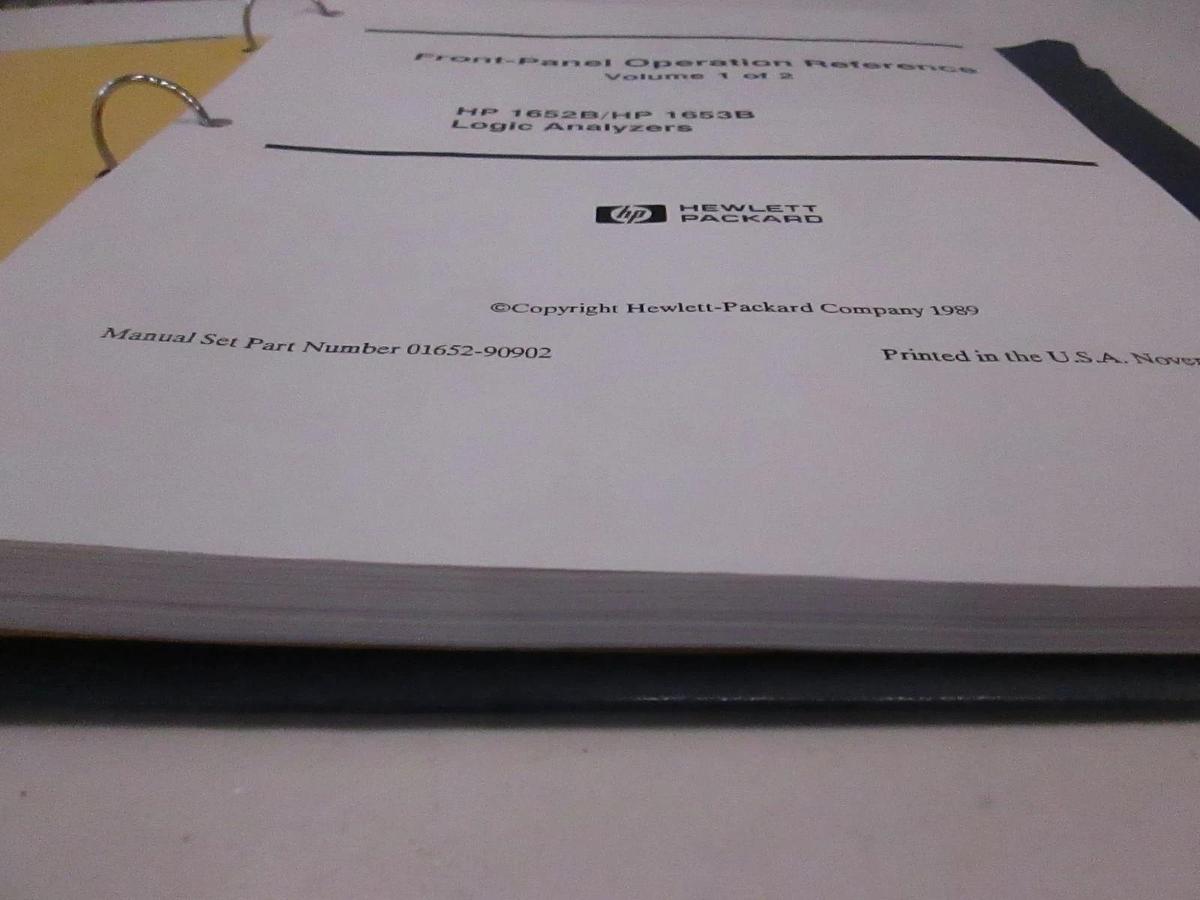 Used HP Model 1652B/1653B Logic Analyzers Front Panel Operation Reference Vol 1, Used
