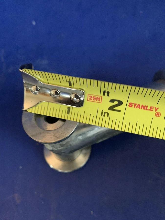 Used Vacuum Tube Miltered Elbow w/ 2 Ports, 4" SS Pipe, NW25 Flanges, Used