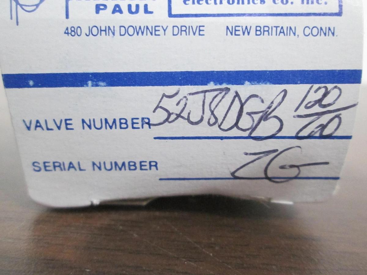Peter Paul, 52J8DGB, 2-Way Solenoid Valve, 120V, 60Hz, 6W, New