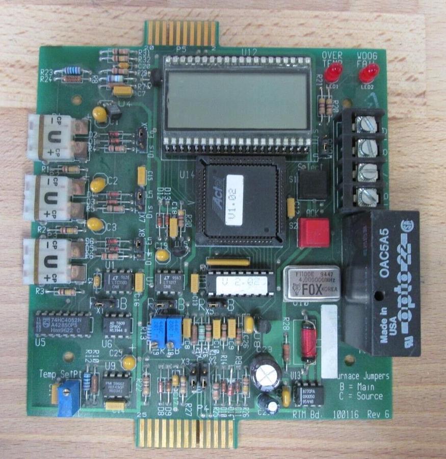 Used RTM Smart Over temp Detection PCB Board rtm 100116