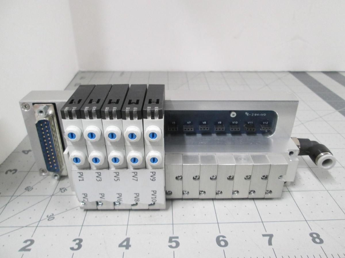 Used Festo, MHA1-2X-24-SA, High Density Valve Terminal w/10 Pilot Valves, Used