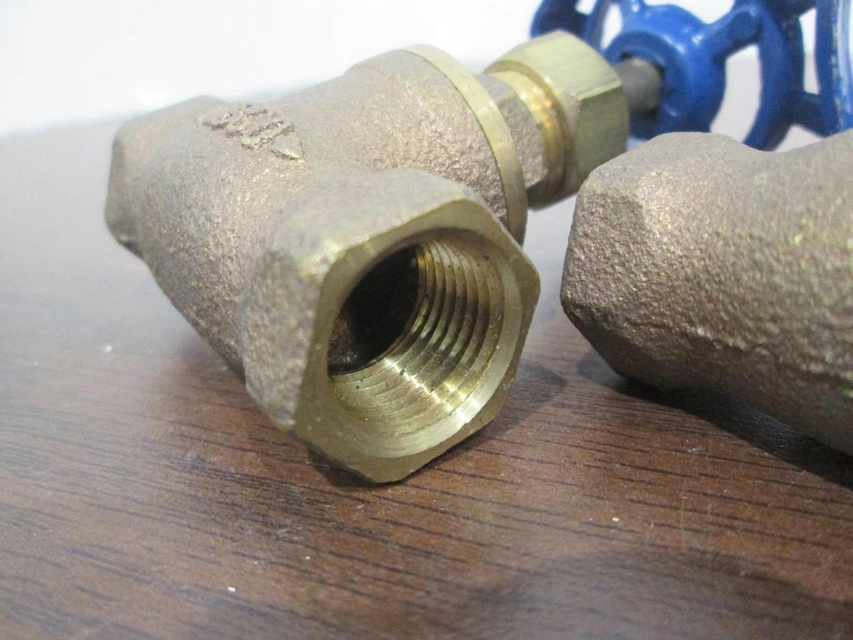 Used Nibco, 3/8" Threaded Brass Valve, Manual Blue Handle, Used, Lot of 2