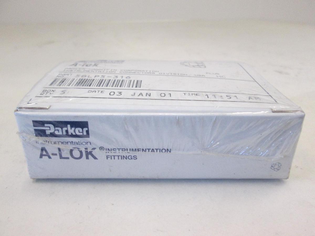 Parker, 5BLP5-316, A-Lok Plug, Box of 5, New, Original Packaging
