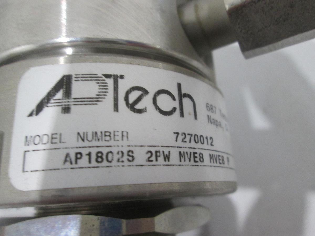 Used APTech, AP1802S 2PW MVE8 MVE8 P, Regulator w/ 1/2" Elbow Fittings, Used