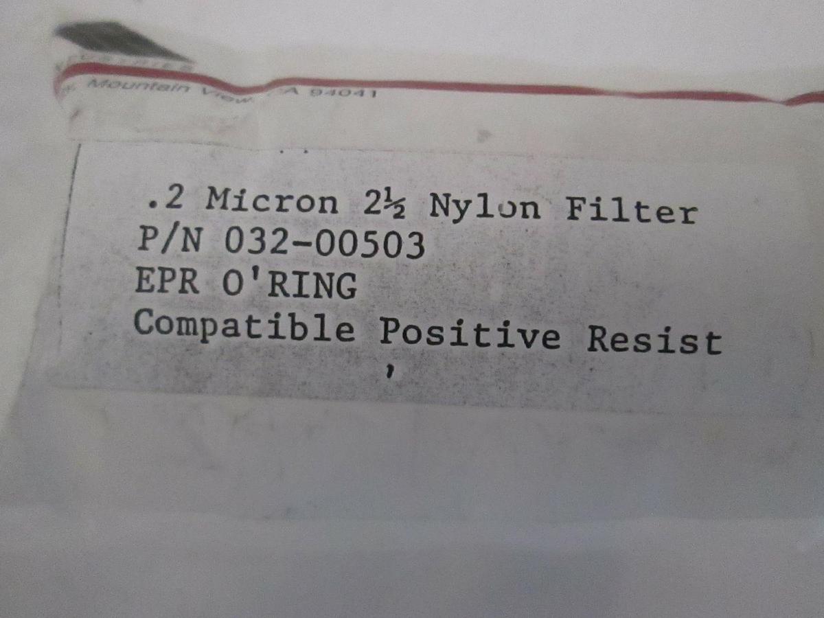Used .2 Micron 2 1/2 Nylon Filter, EPR O ring Compatible Positive Resist, New