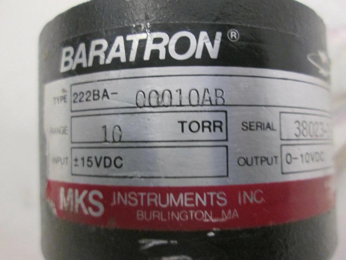 Used MKS, Baratron 10 Torr Pressure Transducer, 222BA-00010AB, Used