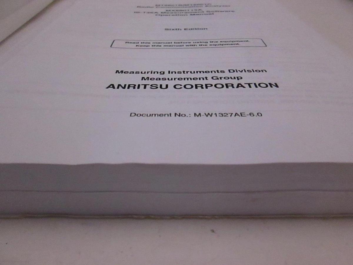 Used Anritsu MT8801B/MT8801C Analyzer and MX880113A Operation Manual, Used