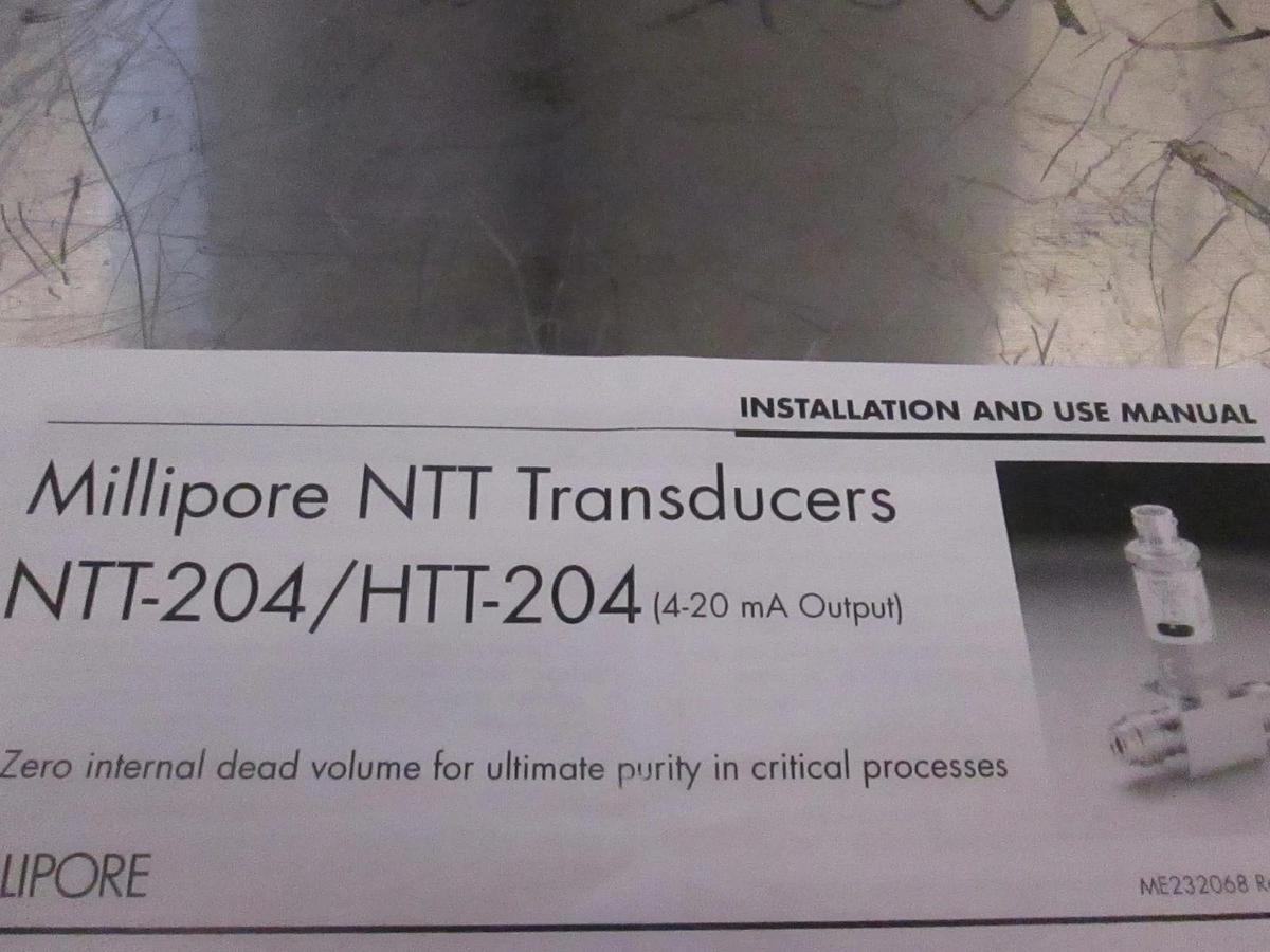 Used Millipore NTT Transducer NTT-204/HTT-204 Installation and Use Manual, Used