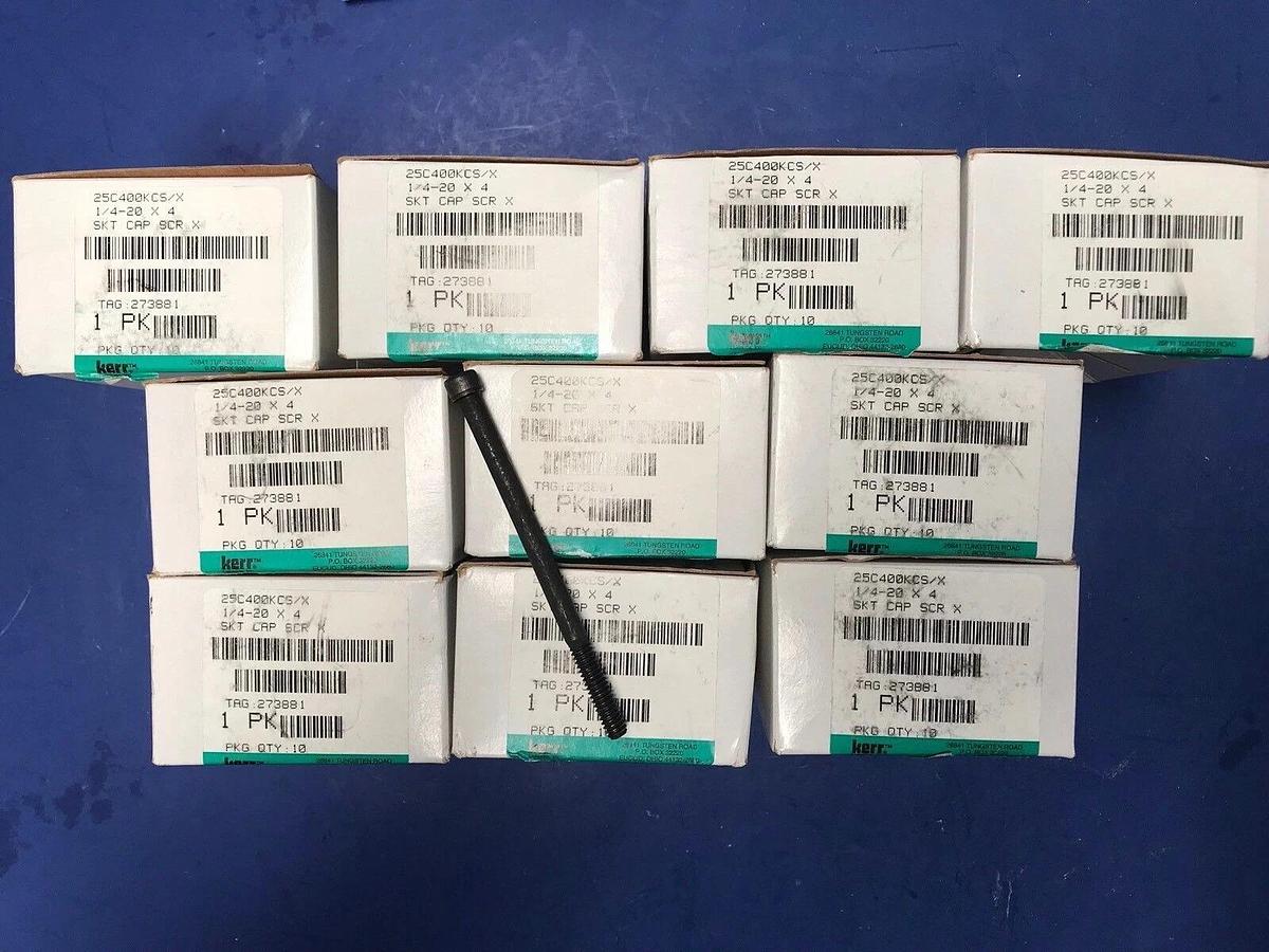 1/4"-20 x 4" Socket Head Cap Screw, Alloy Steel Black Oxide, Lot of 90 New