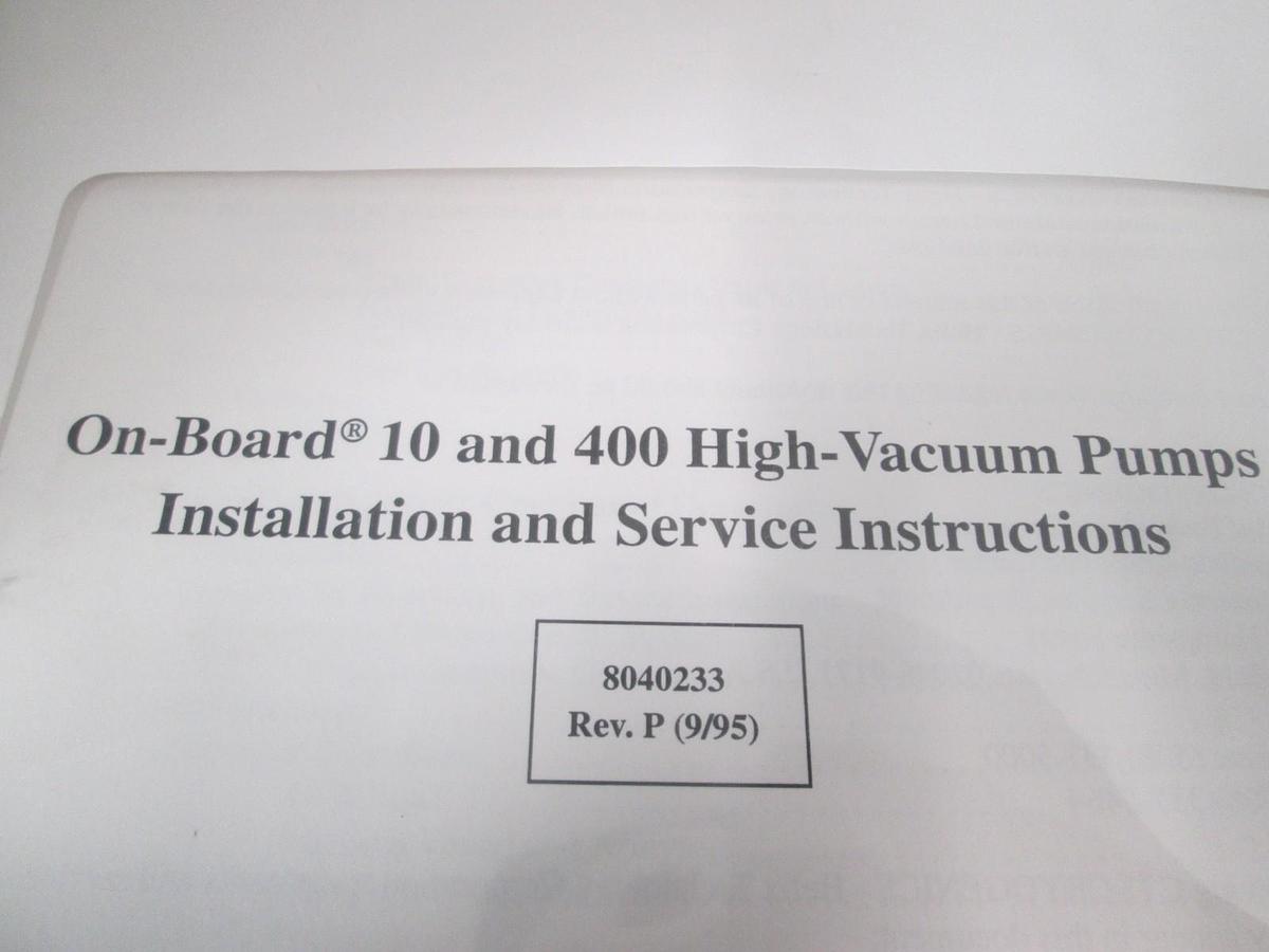 Used CTI-Cryogenics, On-Board 10 and 400, Installation and Service Instructions, Used