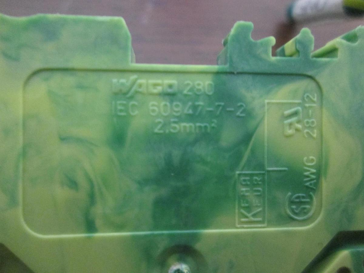 Used Wago 280, IEC 60947-7-2, 2.5mm, Terminal Block, Used, Lot of 10