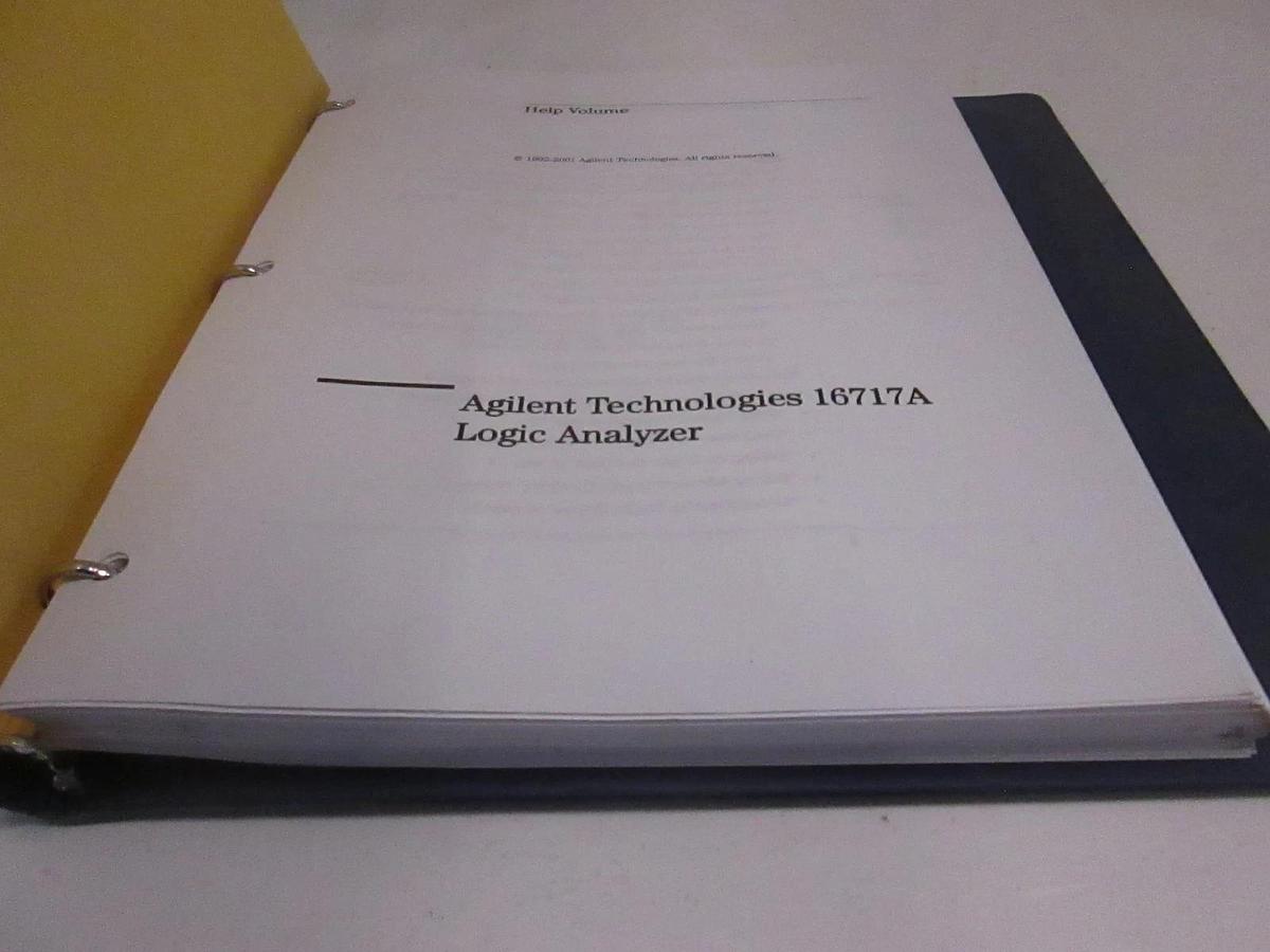 Used Agilent 16717A Logic Analyzer Help Volume, Used