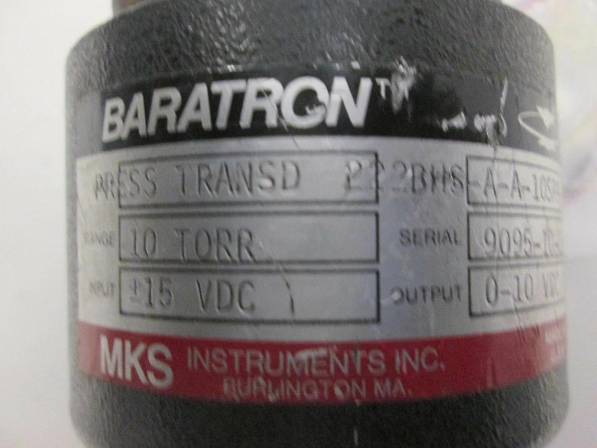 Used MKS, Baratron 10 Torr Pressure Transducer, 222BHS-A-A-10SP9-81, Used