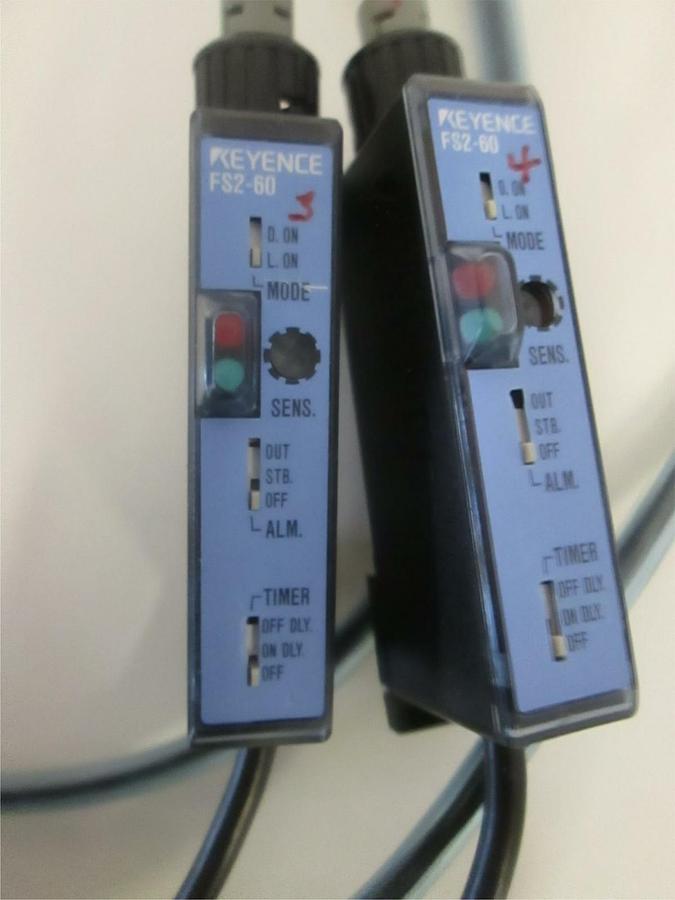 Used Keyence, FS2-60, Photoelectric Sensor, Used, Lot of 2