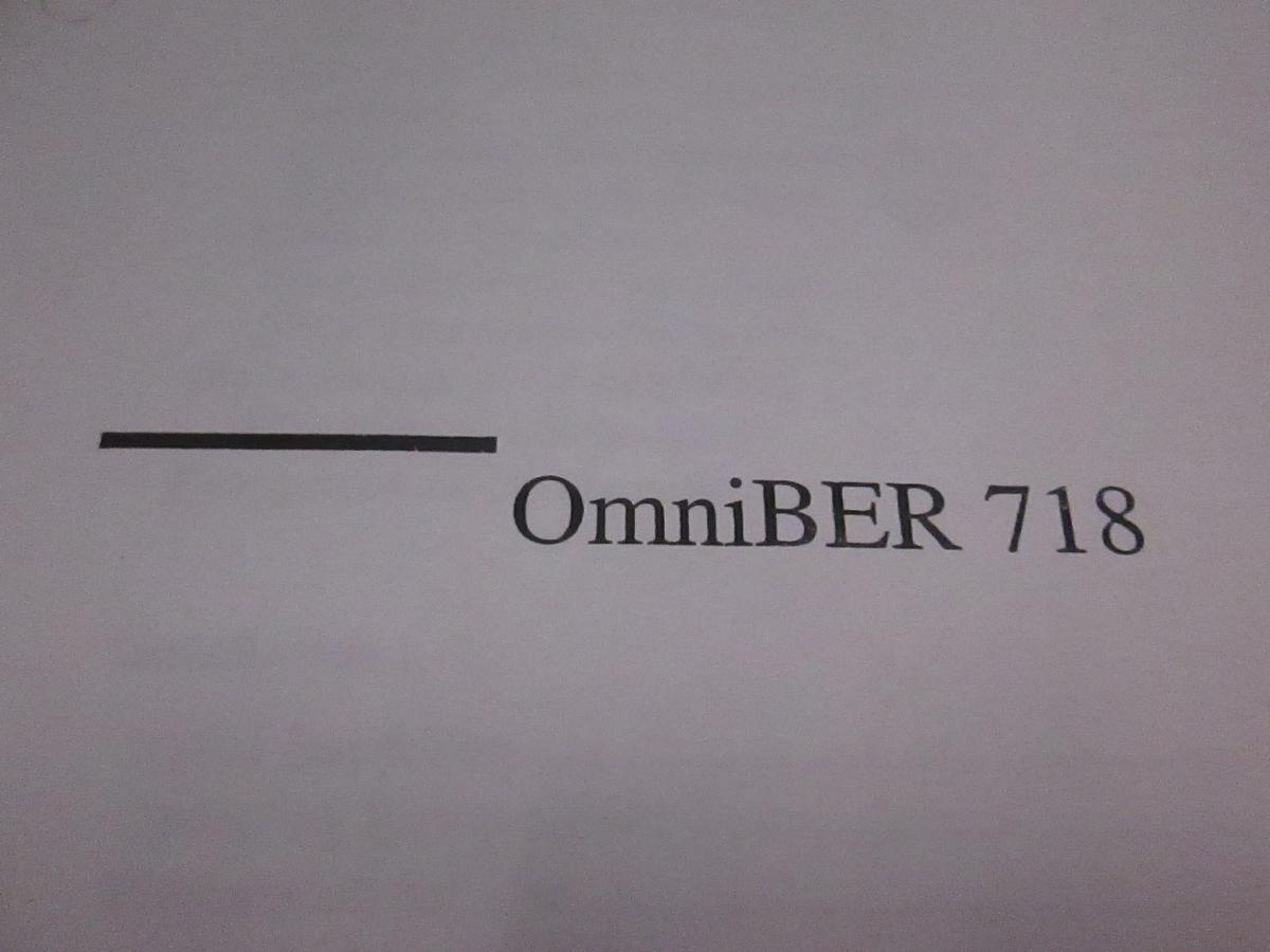 Used Agilent OmniBER 718 Operating Information Manual, Used