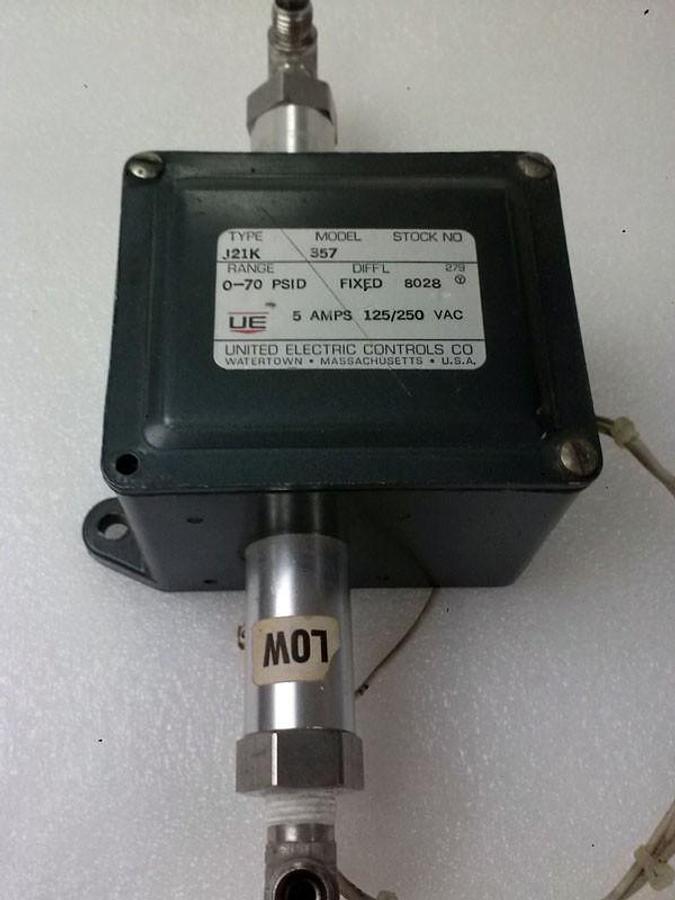 Used United Electric J21K Model 357 Pressure Switch, Used