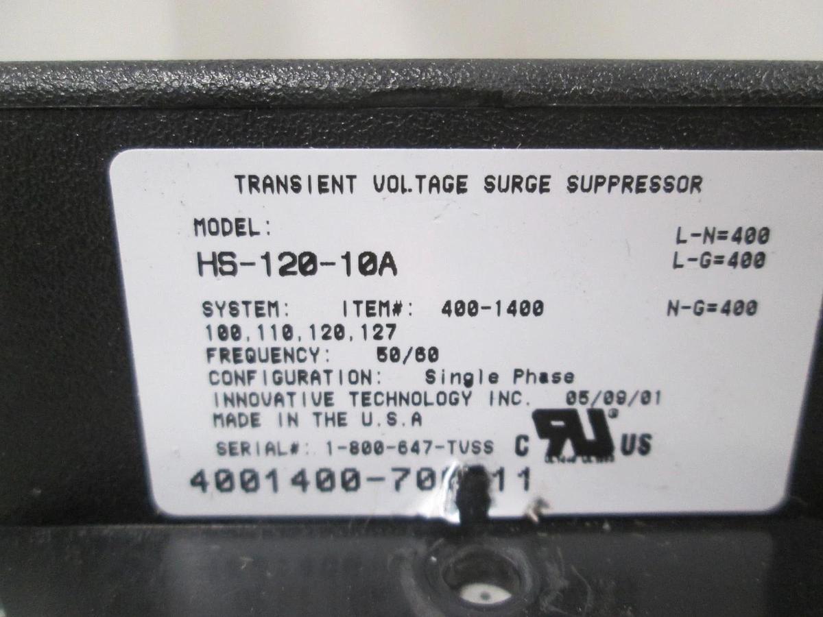 Used Eaton, Innovative Technology, HS-120-10A, Voltage Surge Suppressor, Used
