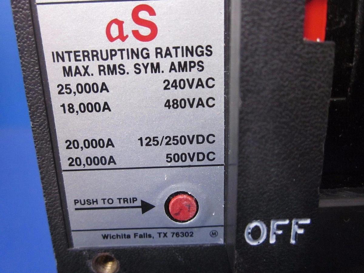 Used ABB UXAB 727131 R 113 Circuit Breaker, 50 AMP, 3 Pole, Type ES, Used