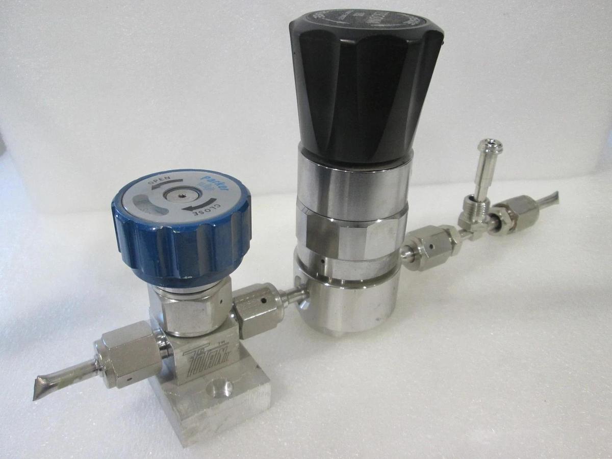 Used Tescom, 64-2862KRT10 Gas Regulator Assy w/ Parker UHP Valve, Used