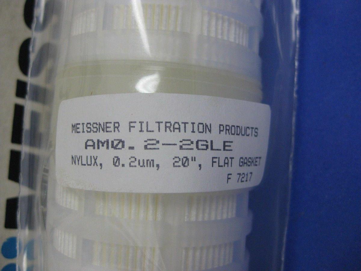 Meissner NyLUX AM0.2-2GLE Filter 0.2 Micron 20" L, Flat Gasket , Lot of 2 New
