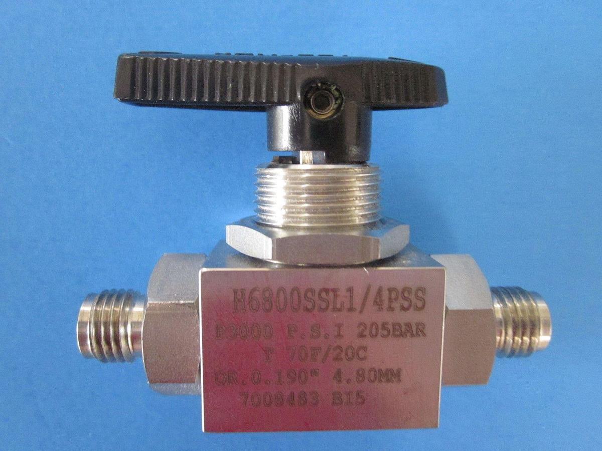 Used Ham-Let H6800SSL1/4PSS High Performance Ball Valve, 1/4 inch compression