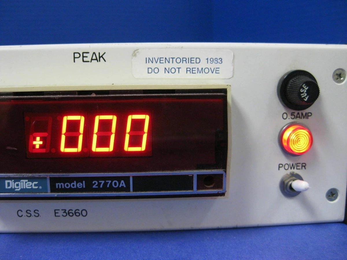 Used C.S.S. E3660 Peak/DC Monitor/Controller w/ (2) Digitec 2770A Meters, Used