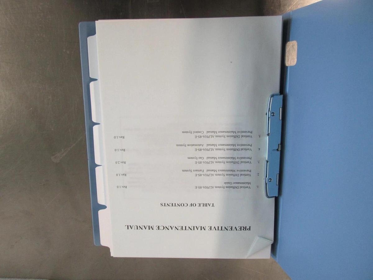 Used Tokyo Electron, ALPHA-8S-E, LP-CVD, Preventative Maintence Manual, Used