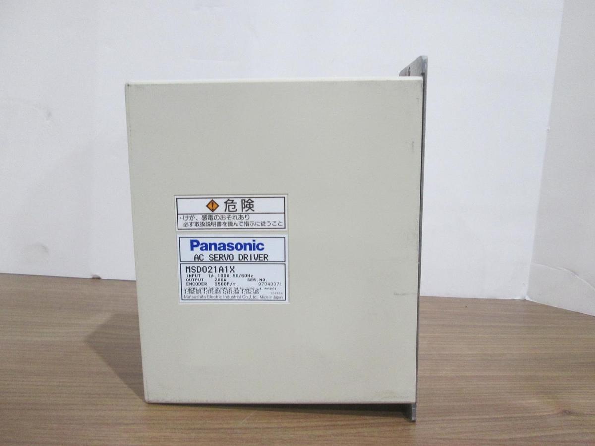 Used Panasonic AC Servo Driver MSD021A1X, 200W, 100V, 50/60Hz, Used