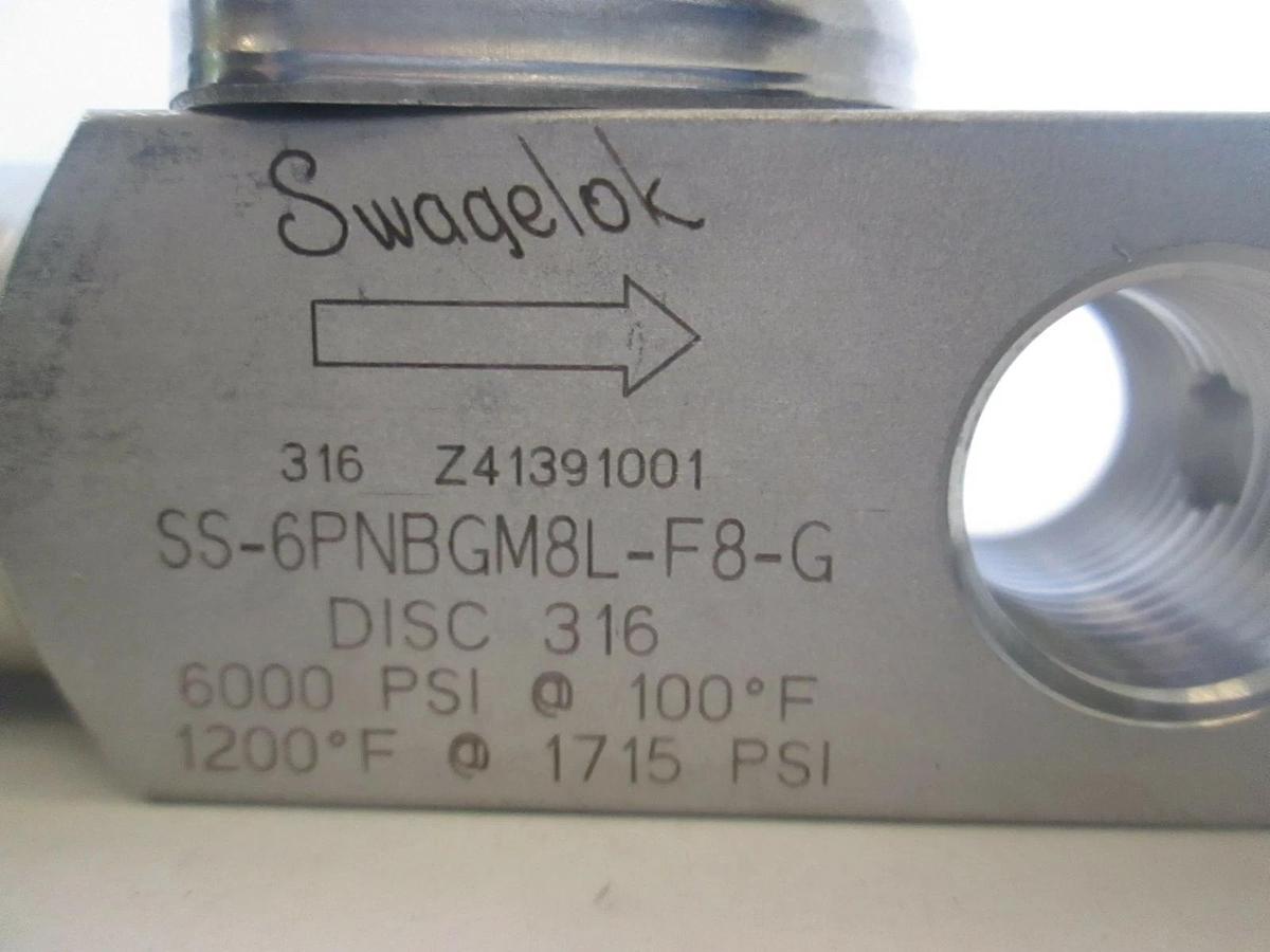 Used Swagelok, SS-6PNBGM8L-F8-G, Bonnet Gauge Needle Valve, Used