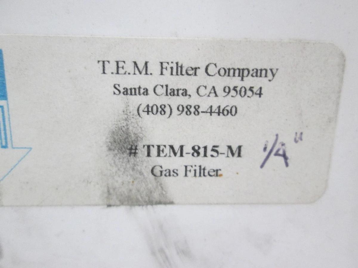T.E.M. Filter Company, TEM-815-M, 1/4" Gas Filter, New