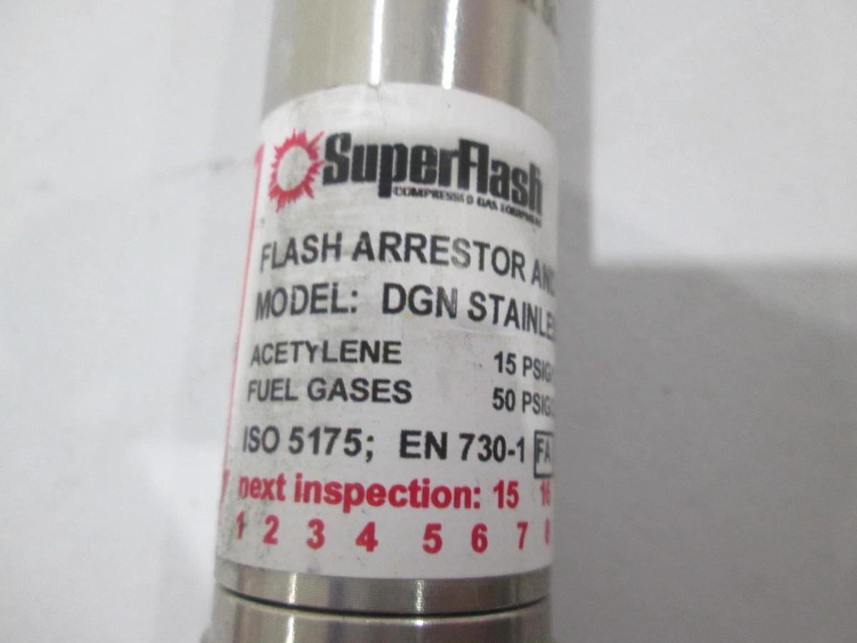 SuperFlash, Flash Arrestor and Check Valve, DGN Stainless Steel, New, Lot of 2