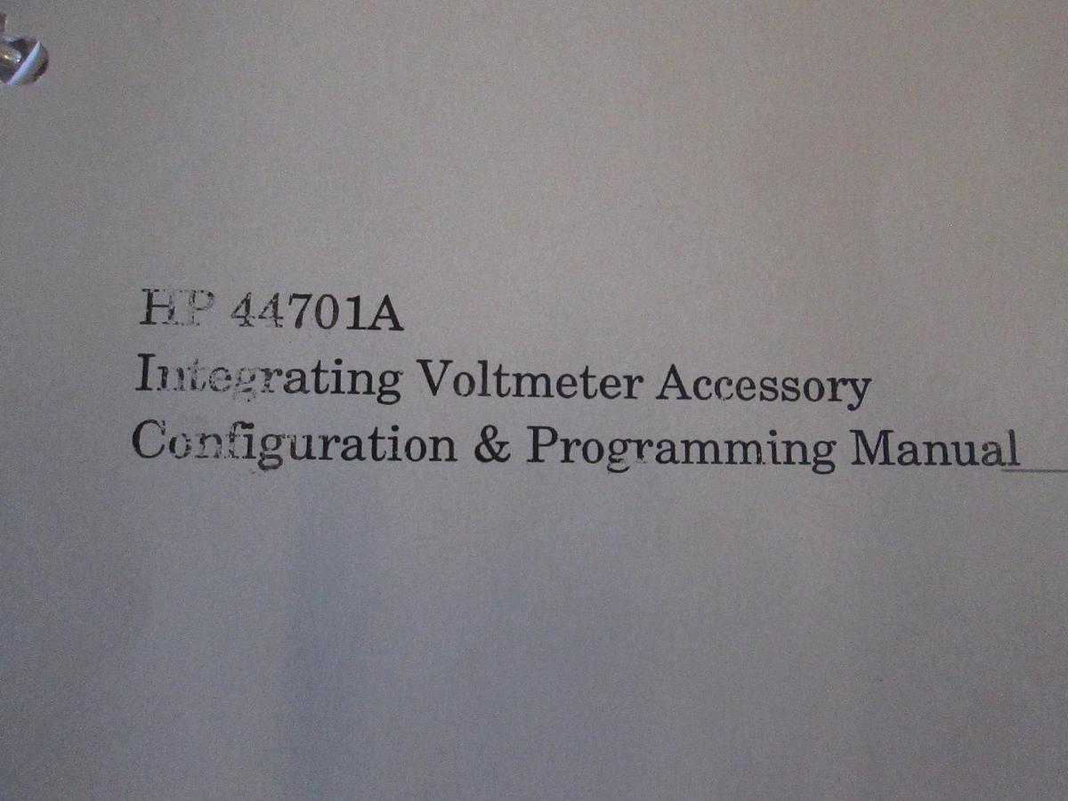 Used HP 44701A Integrating Voltmeter Accessory Config and Programming Manual, Used