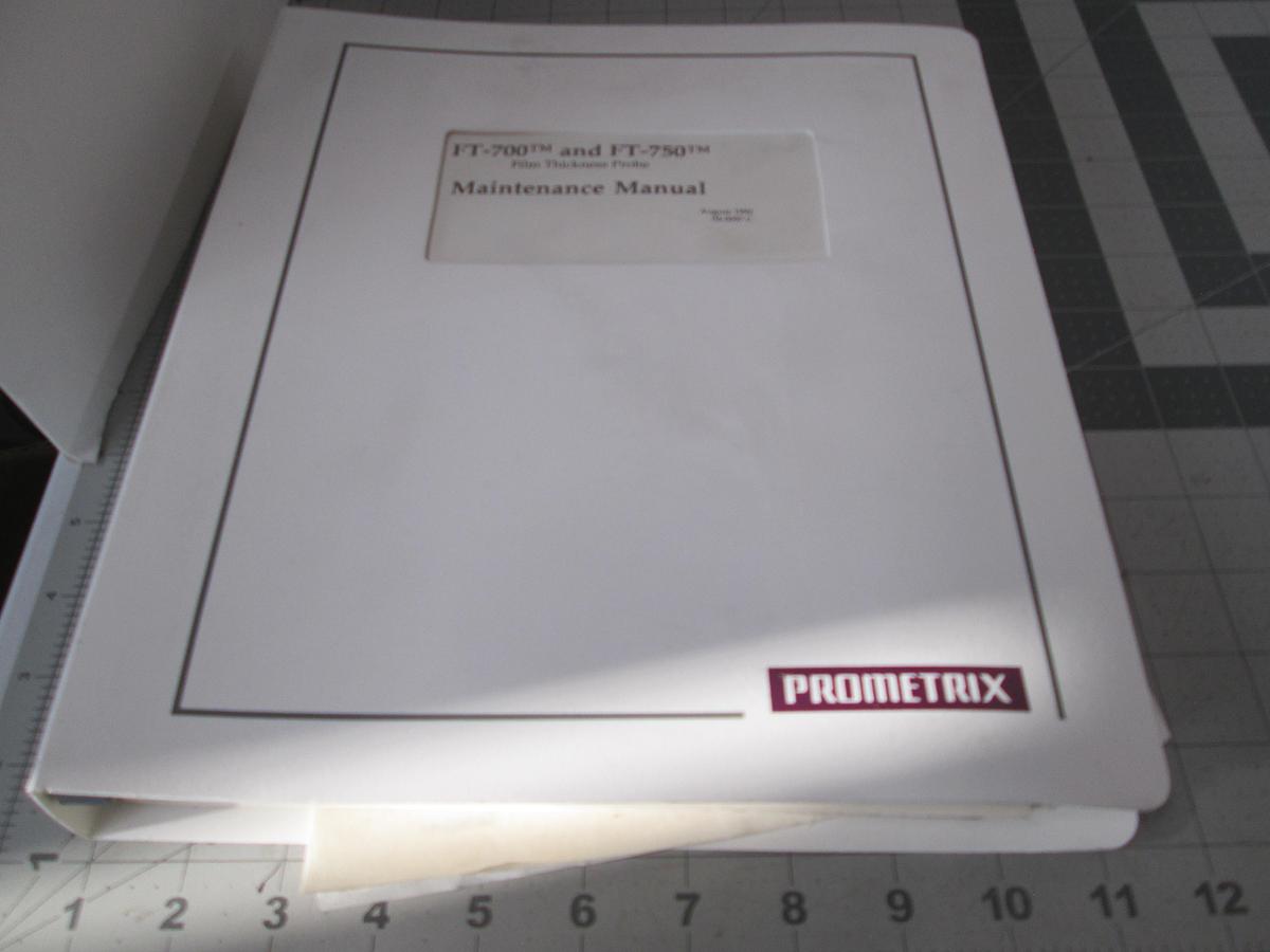 Used Tencore, FT-700 and FT-750, Film Thickness Probe Maintenance Manual, Used