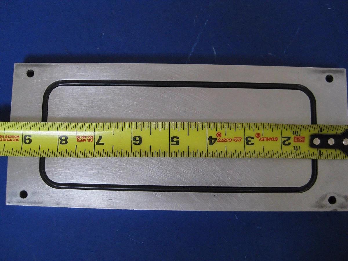 Used Leak Check Plate, 9.5" x 4" w/ 7.5" x 3" O-Ring, Used